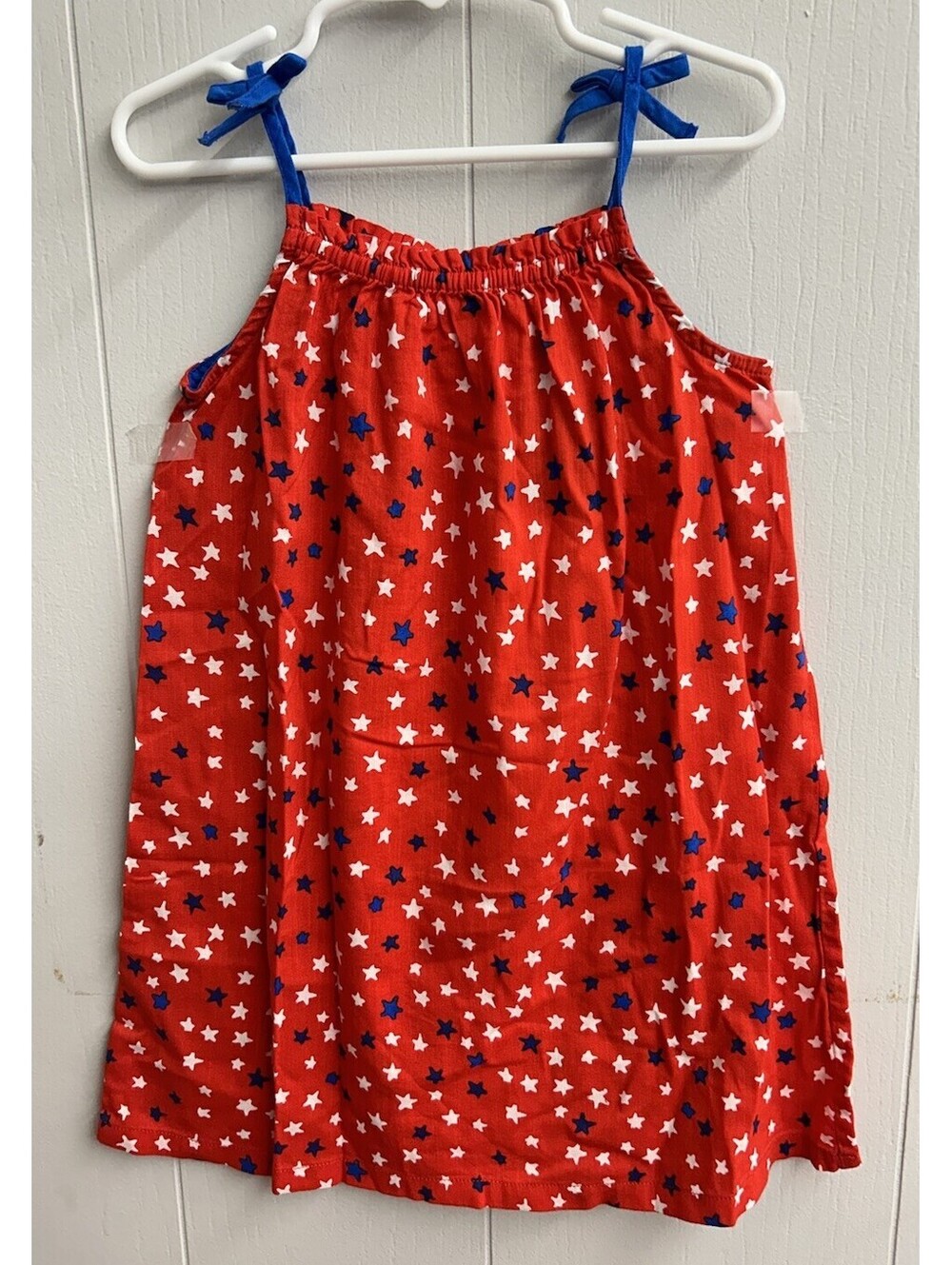 Okie Dokie  Dress. Red With Blue&White Stars. Tie On Shoulders. Size 3T.  NWT